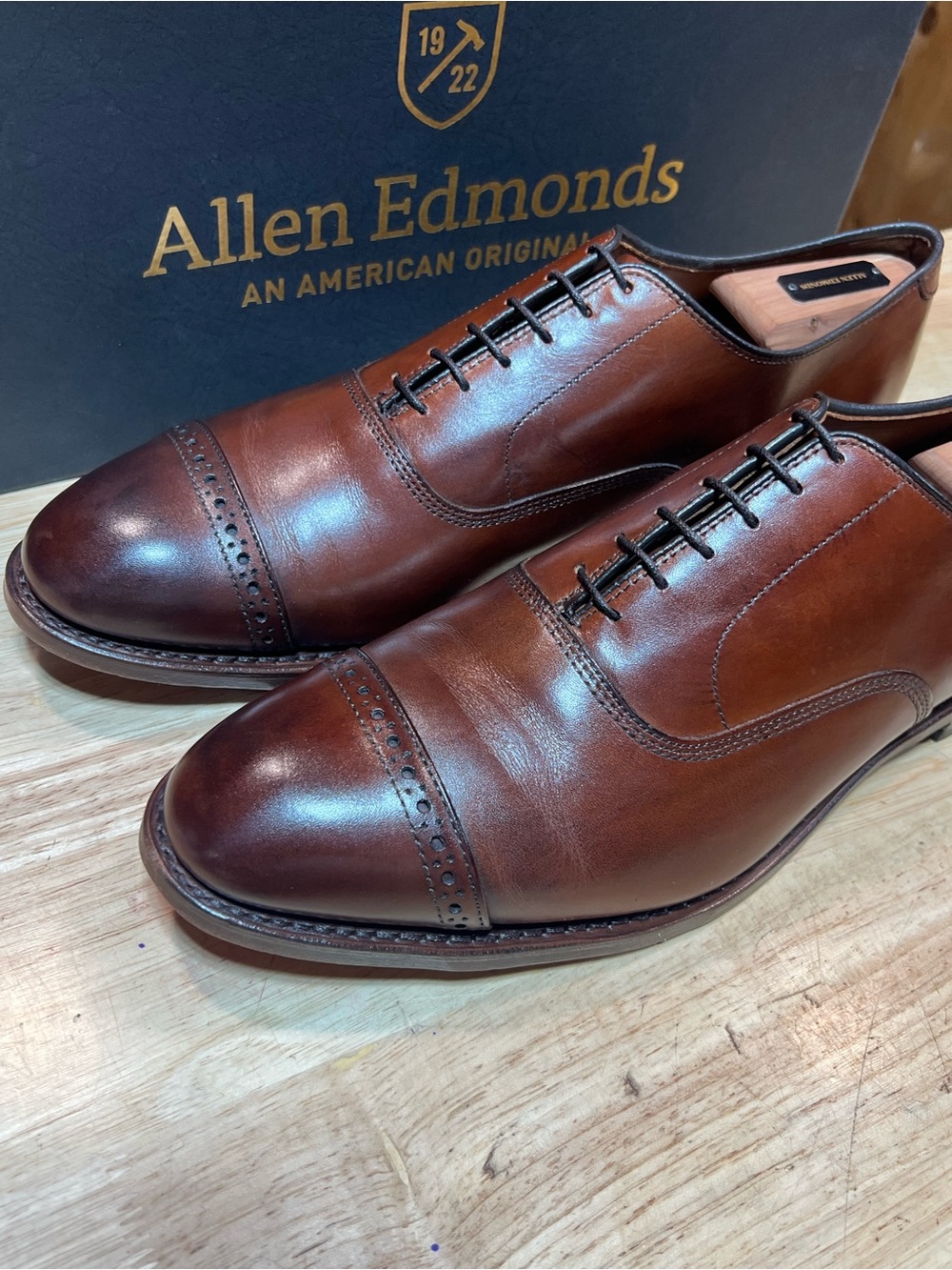 Allen Edmonds Fifth Avenue Men’s Brown Cap Toe Oxfords Sz 11D Made In USA 🇺🇸